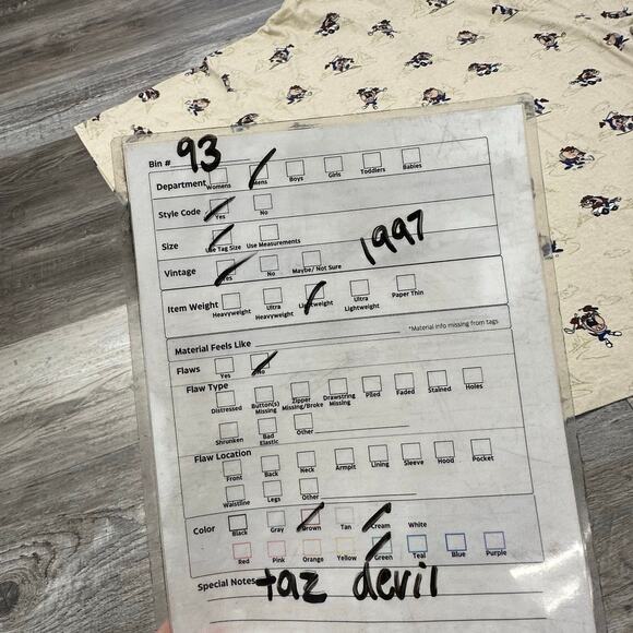 Vintage 90s 1997 WB Warner Bros Cream Mens 2XL AOP Taz‎ Tasmanian Devil Polo - Picture 8 of 8